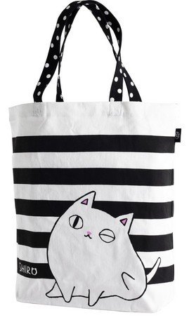 Itchy Cat A4 Size Tote Bag Black and White Large For Cat Lover ...